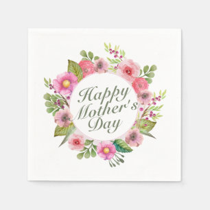 Elegant Happy Moederdag Floral Lijst Napkin Servetten
