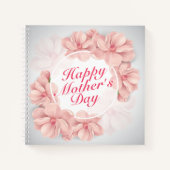 Elegant Happy Moederdag Floral Lijst Notitieboek (Voorkant)