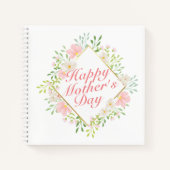 Elegant Happy Moederdag Floral Lijst Notitieboek (Voorkant)