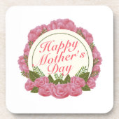 Elegant Happy Moederdag Floral Lijst Onderzetter (Voorkant)