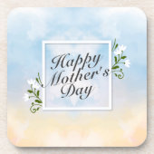 Elegant Happy Moederdag Floral Lijst Onderzetter (Voorkant)