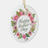 Elegant Happy Moederdag Floral Lijst Ornament (Rechts)