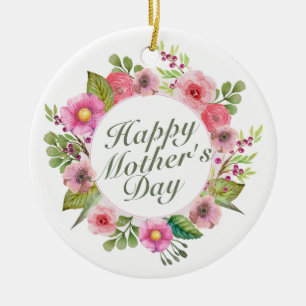 Elegant Happy Moederdag Floral Lijst Ornament