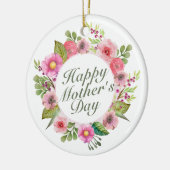 Elegant Happy Moederdag Floral Lijst Ornament (Links)