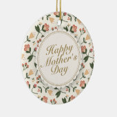 Elegant Happy Moederdag Floral Lijst Ornament (Rechts)
