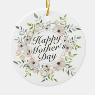 Elegant Happy Moederdag Floral Lijst Ornament
