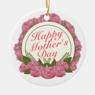 Elegant Happy Moederdag Floral Lijst Ornament
