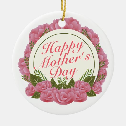 Elegant Happy Moederdag Floral Lijst Ornament (Voorkant)