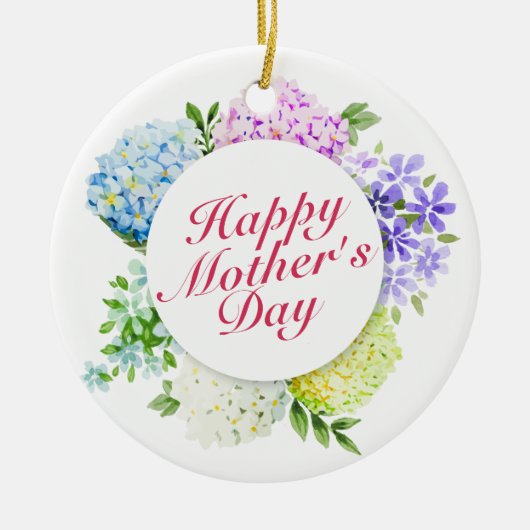 Elegant Happy Moederdag Floral Lijst Ornament (Voorkant)