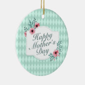 Elegant Happy Moederdag Floral Lijst Ornament (Rechts)