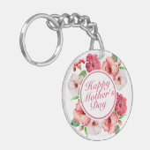 Elegant Happy Moederdag Floral Lijst Sleutelhanger (Voorkant Links)