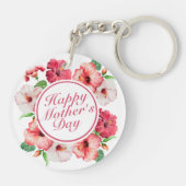 Elegant Happy Moederdag Floral Lijst Sleutelhanger (Achterkant)