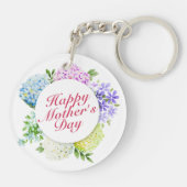 Elegant Happy Moederdag Floral Lijst Sleutelhanger (Achterkant)