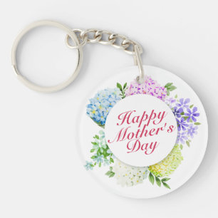 Elegant Happy Moederdag Floral Lijst Sleutelhanger