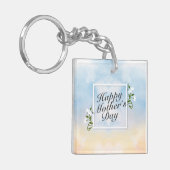 Elegant Happy Moederdag Floral Lijst Sleutelhanger (Voorkant Links)