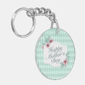 Elegant Happy Moederdag Floral Lijst Sleutelhanger (Voorkant Links)