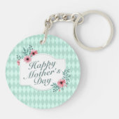 Elegant Happy Moederdag Floral Lijst Sleutelhanger (Achterkant)