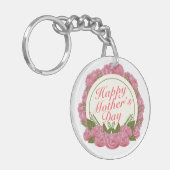 Elegant Happy Moederdag Floral Lijst Sleutelhanger (Voorkant Links)