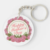 Elegant Happy Moederdag Floral Lijst Sleutelhanger (Achterkant)