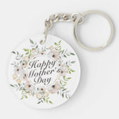Elegant Happy Moederdag Floral Lijst Sleutelhanger (Achterkant)