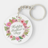 Elegant Happy Moederdag Floral Lijst Sleutelhanger (Achterkant)