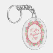 Elegant Happy Moederdag Floral Lijst Sleutelhanger (Voorkant Links)