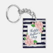 Elegant Happy Moederdag Floral Lijst Sleutelhanger (Voorkant Links)