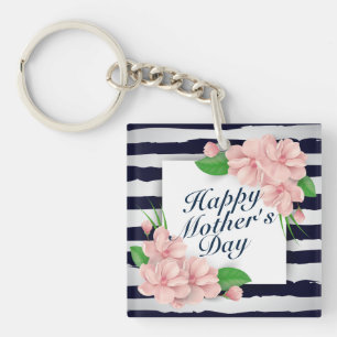 Elegant Happy Moederdag Floral Lijst Sleutelhanger