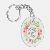 Elegant Happy Moederdag Floral Lijst Sleutelhanger (Voorkant Links)