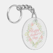 Elegant Happy Moederdag Floral Lijst Sleutelhanger (Voorkant Links)