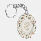 Elegant Happy Moederdag Floral Lijst Sleutelhanger (Voorkant Links)