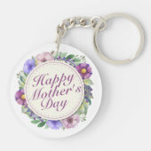 Elegant Happy Moederdag Floral Lijst Sleutelhanger (Achterkant)