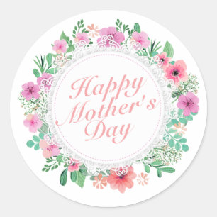 Elegant Happy Moederdag Floral Lijst Sticker