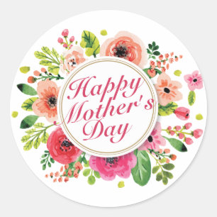 Elegant Happy Moederdag Floral Lijst Sticker