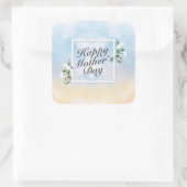 Elegant Happy Moederdag Floral Lijst Sticker (Tas)