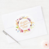 Elegant Happy Moederdag Floral Lijst Sticker (Envelop)