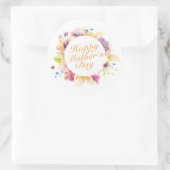 Elegant Happy Moederdag Floral Lijst Sticker (Tas)