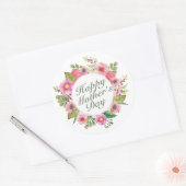 Elegant Happy Moederdag Floral Lijst Sticker (Envelop)