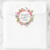 Elegant Happy Moederdag Floral Lijst Sticker (Tas)