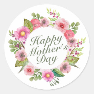 Elegant Happy Moederdag Floral Lijst Sticker
