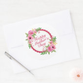 Elegant Happy Moederdag Floral Lijst Sticker (Envelop)