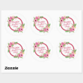 Elegant Happy Moederdag Floral Lijst Sticker (Vel)