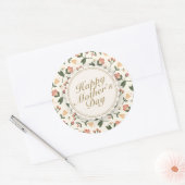 Elegant Happy Moederdag Floral Lijst Sticker (Envelop)