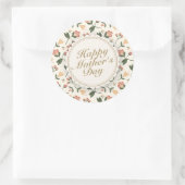 Elegant Happy Moederdag Floral Lijst Sticker (Tas)