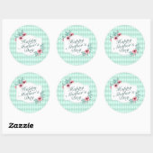Elegant Happy Moederdag Floral Lijst Sticker (Vel)