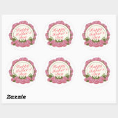 Elegant Happy Moederdag Floral Lijst Sticker (Vel)