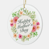 Elegant Happy Moederdag Floral Lijst | Versiering Keramisch Ornament (Links)