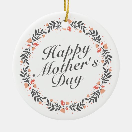 Elegant Happy Moederdag Floral | ORNAMENT (Voorkant)