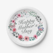Elegant Happy Moederdag Floral Paper Bord (Voorkant)
