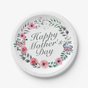 Elegant Happy Moederdag Floral Paper Bord